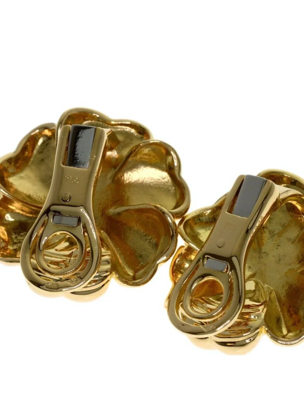 Chanel Camellia Diamond Earrings 18K Yellow Gold